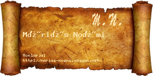 Máriás Noémi névjegykártya