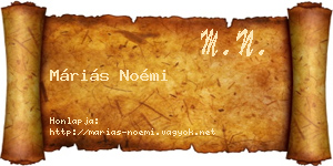 Máriás Noémi névjegykártya